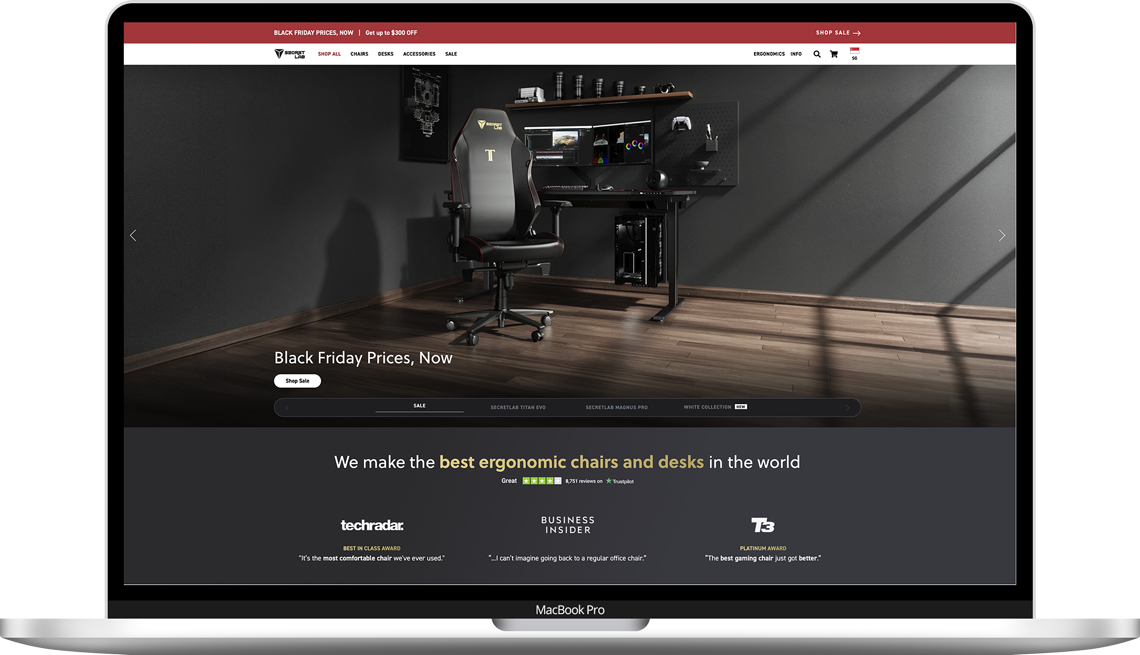 Secretlab.sg Home Page Shot