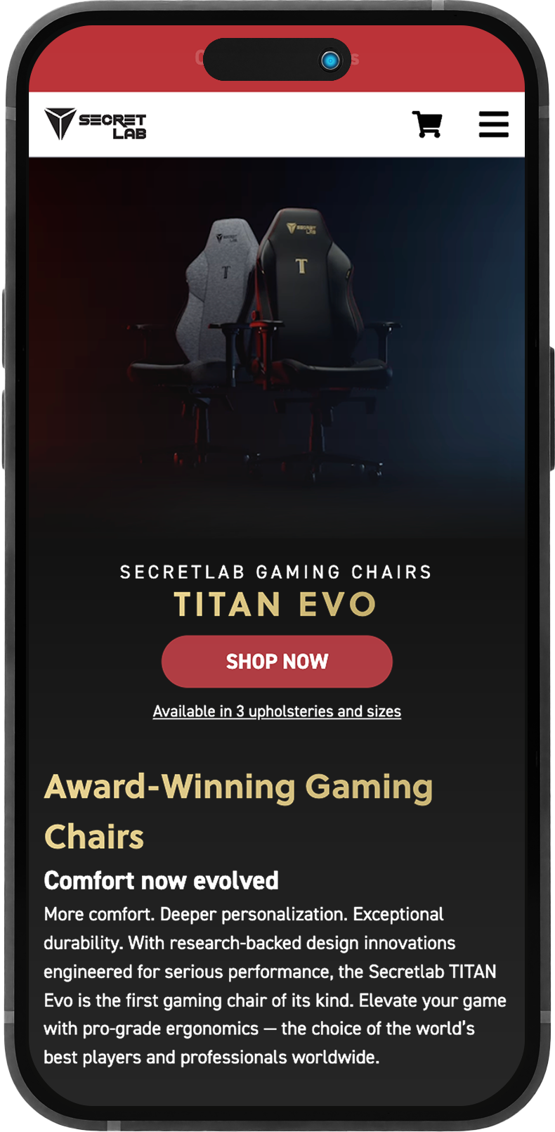 Secretlab Titan Evo Model Page