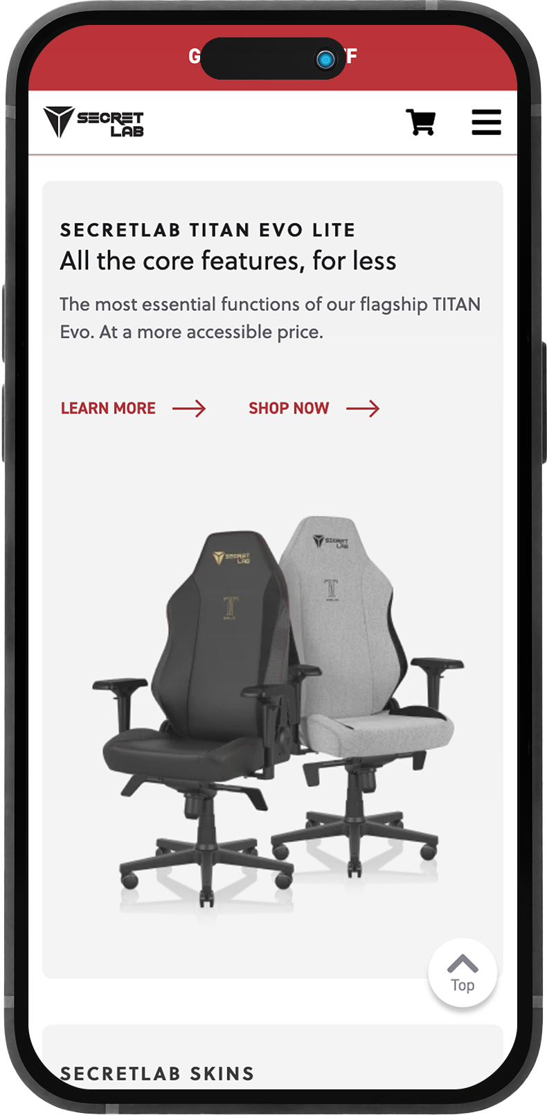 Secretlab Homepage Featured Chair Section