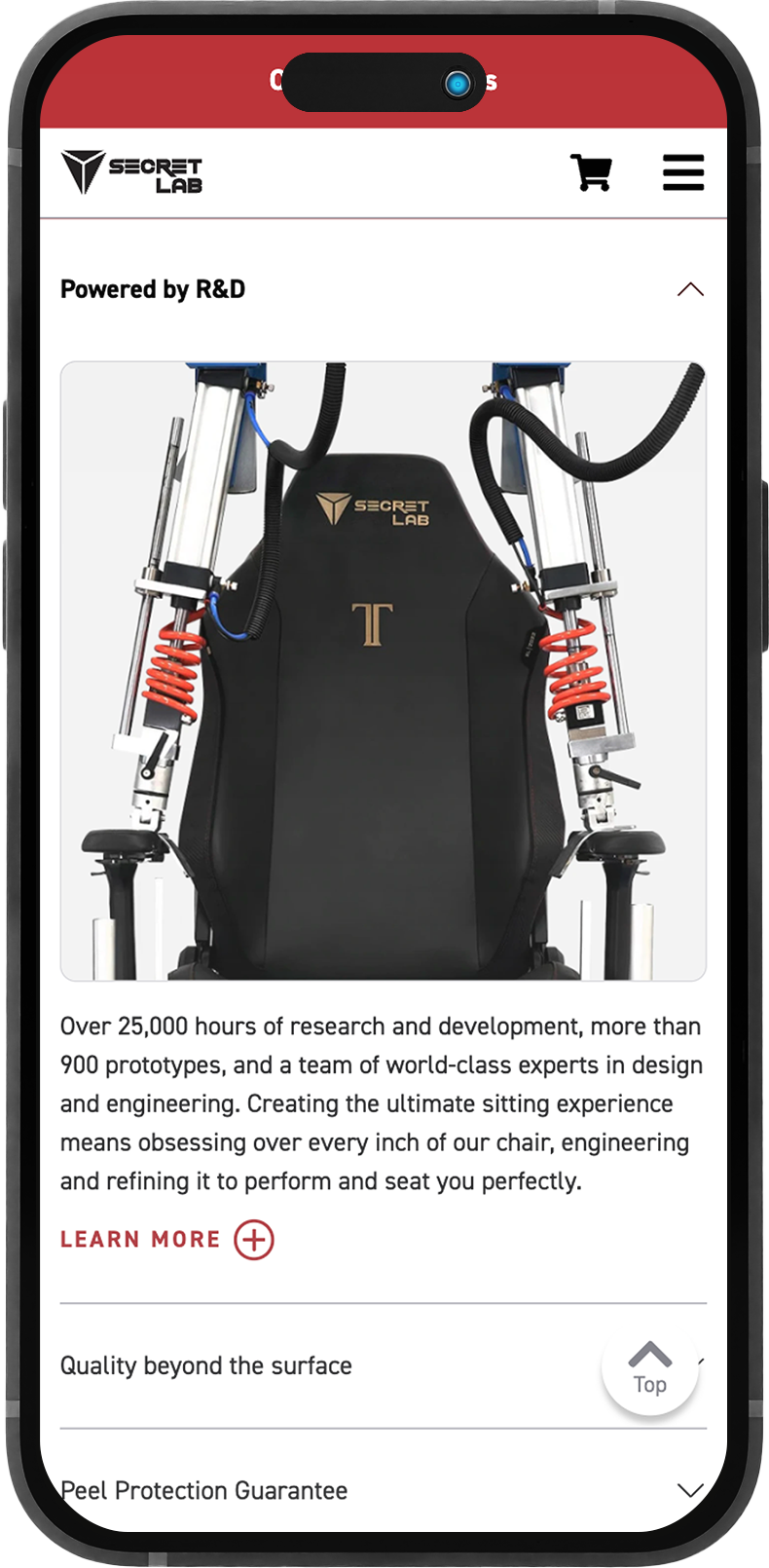 Secretlab Homepage R&D Section